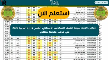 «عاجل الآن» نتيجة الصف السادس الابتدائي المثنى وزارة التربية 2025 متى موعد إعلانها للطلاب